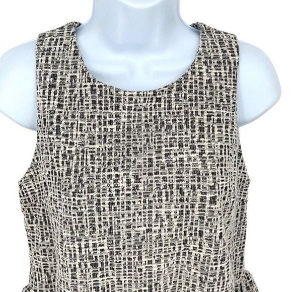 Anthropologie Amadi Womens Tweed Sleeveless Peplum Blouse Black White Small NWT - Picture 3 of 10